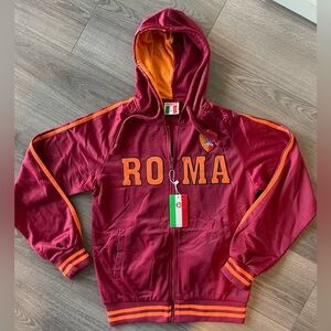 AS Roma Brandon.com Italia Red/Orange Full Zip Women’s S Hoodie Jacket. NWT